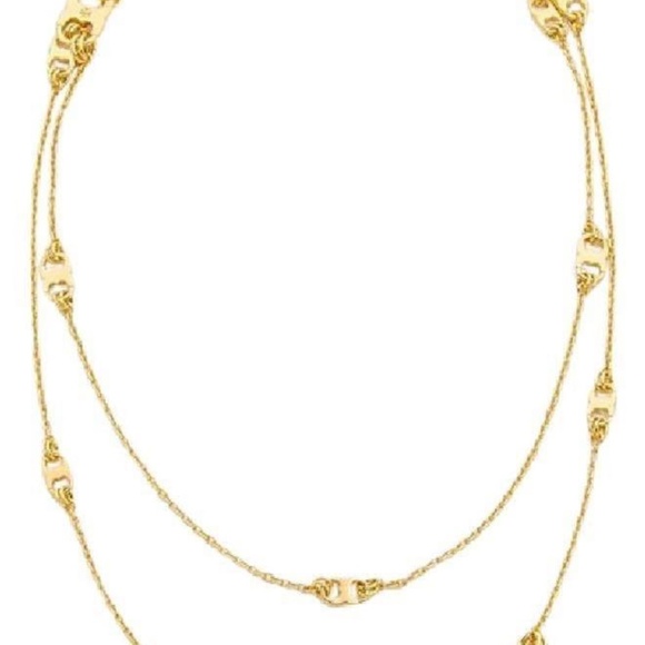 NWT Tory Burch Gemini Link Convertible Rosary Long Necklace Rtl $245 - Picture 4 of 5